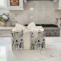 Dapper Winter Holiday Gift Wrap, Vintage Snowman Wrapping Paper, Watercolor Christmas Present Paper, Light Pink Holiday Wrapping Paper Roll
