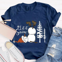 Let It Snow Teacher Shirt, Humorous Snowman Christmas T-Shirt, Adorable Winter Holiday Tee, Festive Classroom Graphic T-Shirt, Teacher Xmas Present