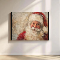 Painterly Christmas Portrait Canvas Print, Santa Claus Canvas Wall Art, Festive Holiday Wall Art Canvas, Vintage St Nick Home Decor Canvas