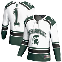 #1 Michigan State Spartans Hockey Jersey - White