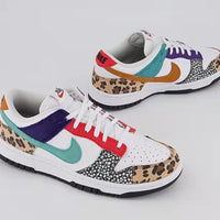 Low Top Sneakers, White Multicolor Colorway, Lace Up Design, Casual Gift for Sneaker Fans