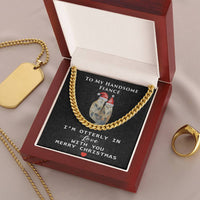 Adorable Otter Cuban Chain, Otterly in Love Fiancé Cuban Link Chain Necklace, Mens Stainless Steel Cuban Link Chain, Christmas Present for Him