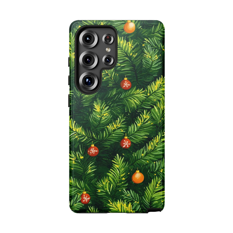 Pine Branches Ornaments Cover, Christmas Tree Phone Case for Samsung, Holiday Season Tough Phone Case, Winter Xmas Present for Her