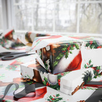 Afro Christmas Gift Wrap, Black Woman Santa Hat Wrapping Paper, Black Santa Holiday Wrapping Paper, African American Present Wrap Roll