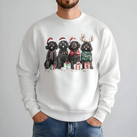 Festive Holiday Dog Crewneck, Goldendoodle Christmas Sweatshirt, Adorable Dog Mom Sweater, Retro Xmas Puppy Pullover, Winter Dog Lover Present