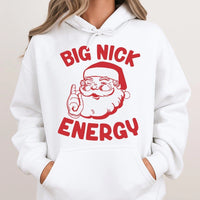 Humorous Santa Christmas Hoodie, Big Nick Energy Hoodie, Retro Santa Pullover Hoodie, Winter Holiday Hooded Sweatshirt, Xmas Present for Men
