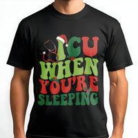 Humorous Medical Pun Holiday Graphic T-Shirt, ICU Christmas Nurse T-Shirt, Intensive Care Xmas Nurse Tee, Hospital Staff Holiday Nurse T-Shirt