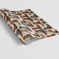 Rustic Country Wrapping Paper, Western Cowboy Boot Gift Wrapping Paper, Cowgirl Rodeo Gift Wrapping Paper, Birthday Christmas Wrap