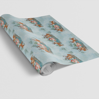 Humorous Reindeer Christmas Gift Wrap Paper, Santa Spa Day Wrapping Paper, Holiday Present Paper Roll, Adorable Xmas Gift Wrap
