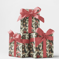 Holiday Puppy Gift Wrap, Portuguese Water Dog Wrapping Paper, Dog Lover Christmas Gift Wrapping Paper, Pet Breed Holiday Gift Wrap Paper