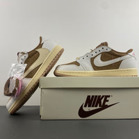 Low Top Sneakers, Khaki White Pink Colorway, Reverse Hook Design, Lace Up Design, Casual Gift for Sneaker Fans
