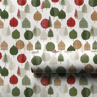Modern Minimalist Tree Gift Wrap, Scandi Tree Christmas Wrapping Paper, Nordic Holiday Present Paper, Festive Xmas Wrapping Paper Roll