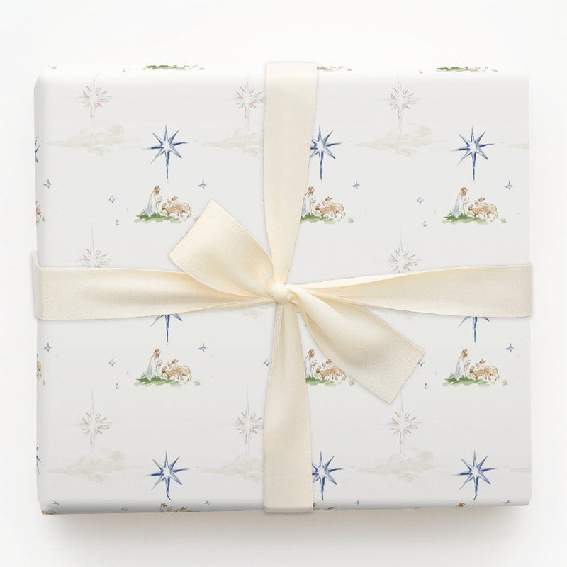 Star of Bethlehem Gift Wrap, Good Shepherd Wrapping Paper, Religious Christmas Wrapping Paper, Christian Holiday Wrapping Paper