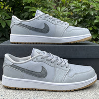 Low Top Golf Shoes, White Gray Colorway, Lace Up Design, Casual Gift for Shoe Lovers