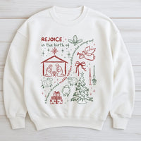 Social Justice Nativity Sweatshirt, Rejoice Birth of Jesus Sweatshirt, Liberal Christian Holiday Sweatshirt, Religious Christmas Crewneck
