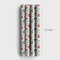 Adorable Panda Christmas Gift Wrap, Panda Santa Wrapping Paper, Watercolor Animal Holiday Present Paper, Whimsical Xmas Wrapping Paper