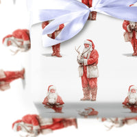 Vintage Christmas Gift Wrap, Rustic Reindeer Skull Santa Wrapping Paper, Folk Art Holiday Paper, Western Gothic Present Wrapping Paper, Present