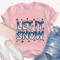 Snowflake Winter T-Shirt, Let It Snow Christmas Shirt, Retro Holiday Graphic Tee, Comfy Xmas Shirt, Christmas Present for Women and Men