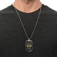 Sentiment Engraved Pendant Necklace, To My Dad Dog Tag Necklace, Stainless Steel Military Dog Tag, Birthday Present for Father, Christmas Present