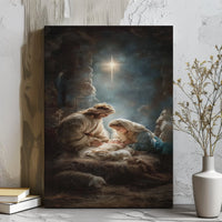 Holy Family Christmas Canvas Print, Nativity Scene Canvas Wall Art, Religious Christian Canvas Decor, Sacred Holiday Wall Art, Faith Present