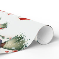 Christmas Holly Gift Wrap, Black Boy Santa Hat Wrapping Paper, African American Holiday Wrapping Paper, Festive Kids Present Wrap Roll