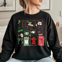 Festive Medical Icon Holiday Crewneck, Christmas Nurse Sweatshirt, RN Healthcare Worker Sweatshirt, Nursing Student Xmas Sweatshirt Present