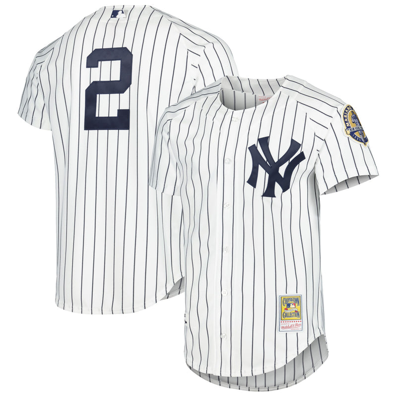 New York Yankees Derek Jeter White Cooperstown Collection Authentic Jersey