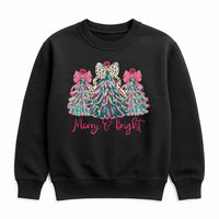 Leopard Print Tree Sweatshirt, Merry and Bright Christmas Sweatshirt, Colorful Holiday Crewneck, Festive Winter Pullover, Xmas Present for Her