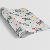 Sleighhound Dog Holiday Gift Wrap, Whippet Christmas Wrapping Paper, Santa Hat Whippet Wrapping Paper, Dog Lover Xmas Present Gift Wrap Roll