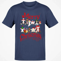 Merry Christmas Graphic Tee, Christmas Is Coming Farm Animals Shirt, Unisex Holiday Season T-Shirt, Adorable Animal Lover Christmas T-Shirt