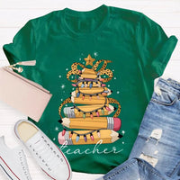 Adorable Holiday Educator Shirt, Christmas Light Pencils Teacher T-Shirt, Festive School Teacher Christmas Tee, Winter Holiday T-Shirt Present