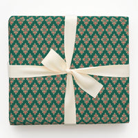 Red and Green Holiday Gift Wrap, Vintage Damask Wrapping Paper, Elegant Festive Damask Wrapping Paper, Classic Christmas Present Paper