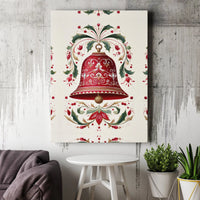Red Holiday Botanical Canvas Print, Christmas Bell Canvas Wall Art, Festive Xmas Bell Wall Canvas, Winter Home Decor, Holiday Season Present