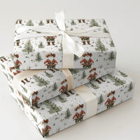 Rustic Western Santa Gift Wrap, Cowboy Santa Wrapping Paper, Country Christmas Wrapping Paper, Pine Tree Holiday Gift Wrap, Adorable Xmas Paper