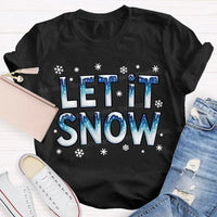 Snowflake Winter T-Shirt, Let It Snow Christmas Shirt, Retro Holiday Graphic Tee, Comfy Xmas Shirt, Christmas Present for Women and Men