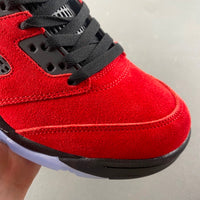 Retro Low Top Sneakers, Black Red Colorway, Lace Up Design, Casual Gift for Sneaker Fans