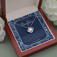 Eternal Bond Cubic Zirconia Pendant Necklace, Love Knot Necklace for Daughter, 14k White Gold Stainless Steel, Birthday Christmas Present