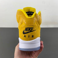 Retro Low Top Sneakers, Yellow Colorway, Cracked Pattern, Lace Up Design, Casual Gift for Sneaker Fans