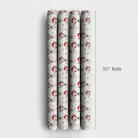 Santa Hat Animal Gift Wrap, Christmas Llama Wrapping Paper, Watercolor Holiday Wrapping Paper, Adorable Winter Present Paper