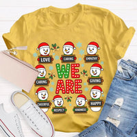 Festive Christmas Holiday Graphic Tee, Christmas Caring Love Kindness Shirt, Adorable Kindness Xmas T-Shirt, Family Christmas Vacation Present Tee