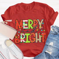 Adorable Holiday Educator Graphic Tee, Merry and Bright Teacher Christmas T-Shirt, Xmas Teacher Shirt, School Winter Top, Teacher Holiday Present