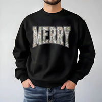 Vintage Camo Christmas Sweatshirt, Merry Christmas Sweatshirt, Camouflage Holiday Crewneck, Festive Hunting Season Graphic Sweatshirt