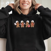 Adorable Holiday Medical Worker Sweatshirt, Gingerbread Nurse Christmas Hoodie, Humorous Nursing Student Holiday Hoodie, RN Xmas Pullover Hoodie