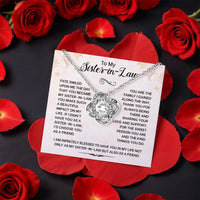 Sister in Law Love Knot Pendant, Sister in Law Love Knot Necklace, Message Card Love Knot Jewelry, Sister in Law Necklace, Christmas Present