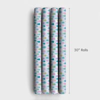Watercolor Pine Tree Gift Wrap, Pastel Christmas Tree Wrapping Paper, Colorful Holiday Tree Wrapping Paper, Whimsical Winter Gift Wrap Roll