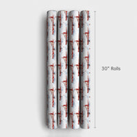 Watercolor Sculling Crew Gift Wrap, Rowing Santa Wrapping Paper, Sports Christmas Wrapping Paper, Rower Holiday Gift Wrap Paper