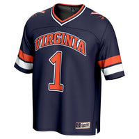 #1 Virginia Cavaliers Lightweight Collegiate Football Fashion Jersey - Navy