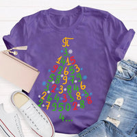 Festive Math Teacher T-Shirt, Christmas Tree Mathematics Shirt, Holiday Math Graphic Tee, Christmas School Shirt, Present for Math Students
