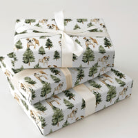 Dog Holiday Wrapping Paper, English Bulldog Christmas Wrapping Paper, Pine Tree Winter Gift Wrap, Bulldog Gift Wrap, Present for Dog Lovers