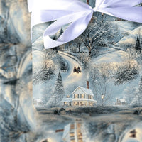 Snowy Village Holiday Gift Wrap, Horse Drawn Sleigh Christmas Wrapping Paper, Twilight Winter Wrapping Paper, Rustic Holiday Gift Wrap Roll